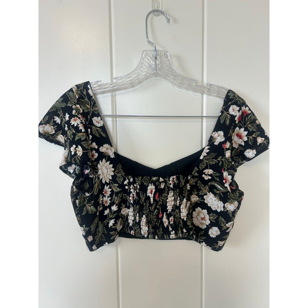 American Eagle 2 Piece Floral Boho Crop Top & Wide Leg Flowy Pant Set - Picture 3 of 8